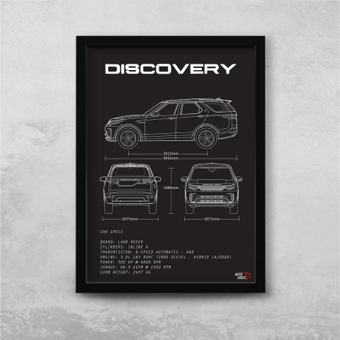 Quadro/Poster Land Rover Discovery R-Dynamic Hse 2023 | Preto & Branco - comprar online