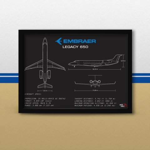 Quadro/Poster Embraer Legacy 650
