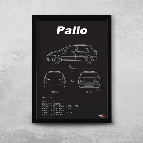 Quadro/Poster Fiat Palio G1 1.5 4 Portas | Preto & Branco