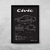 Quadro/Poster Honda Civic Coupe G5 Ej1 1995 | Preto & Branco