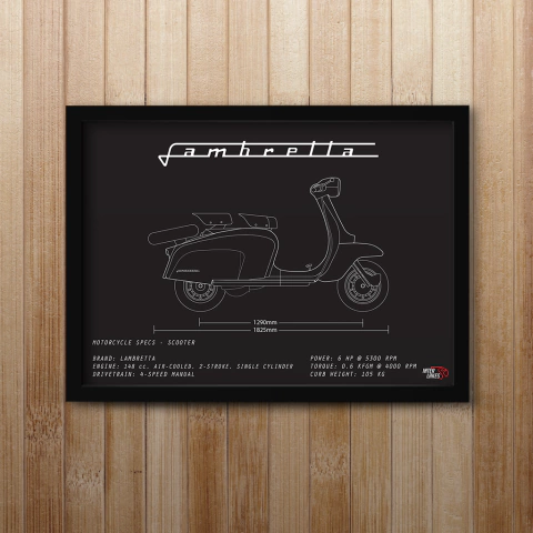 Quadro/Poster Lambretta 64 | Preto & Branco