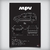 Quadro/Poster Mazda Mpv 1993 | Preto & Branco - Interlakes | Eternize sua paixão