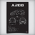 Quadro/Poster Mercedes-Benz A200 2005 | Preto & Branco - Interlakes | Eternize sua paixão