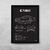 Quadro/Poster Mercedes-Benz C180 W205 | Preto & Branco