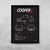 Quadro/Poster Mini Cooper S R56 N18 | Preto & Branco