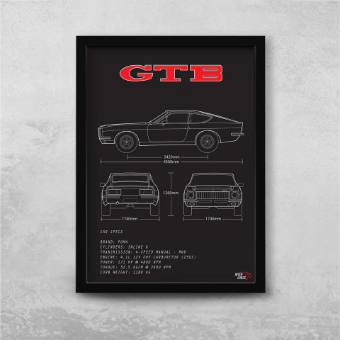 Quadro/Poster Puma Gtb S1 1978 | Preto & Branco