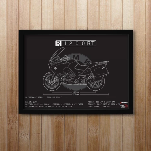 Quadro/Poster Bmw R 1200 Rt 2006 | Preto & Branco