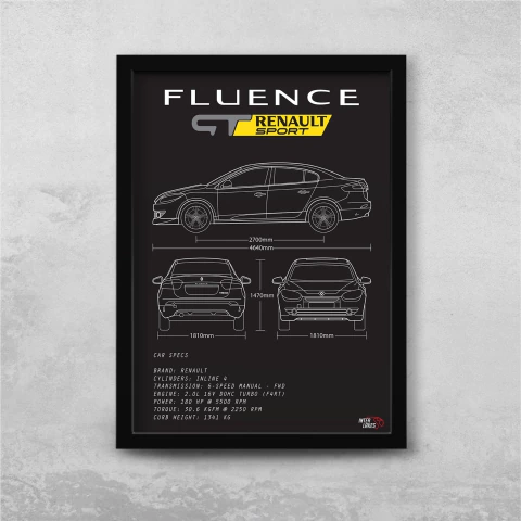 Quadro/Poster Renault Fluence Gt 2012 | Preto & Branco