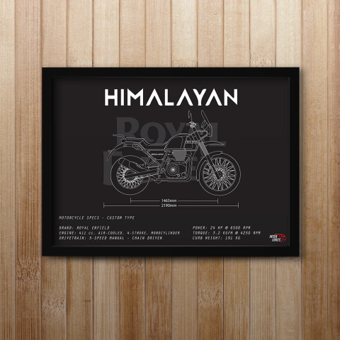 Quadro/Poster Royal Enfield Himalayan 2020 | Preto & Branco