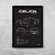 Quadro/Poster Toyota Celica 1991 | Preto & Branco