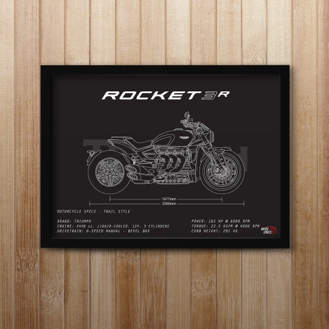 Quadro/Poster Triumph Rocket 3 R 2022 | Preto & Branco