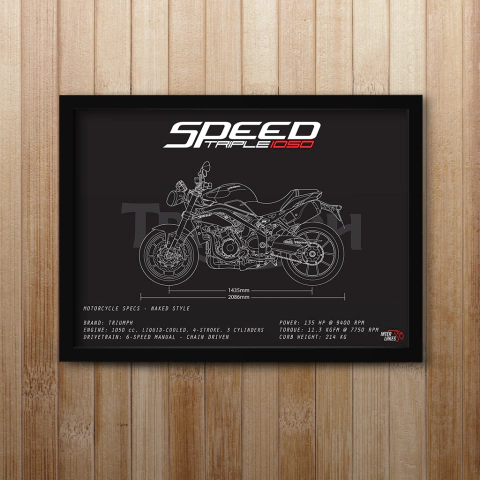 Quadro/Poster Triumph Speed Triple 1050 | Preto & Branco