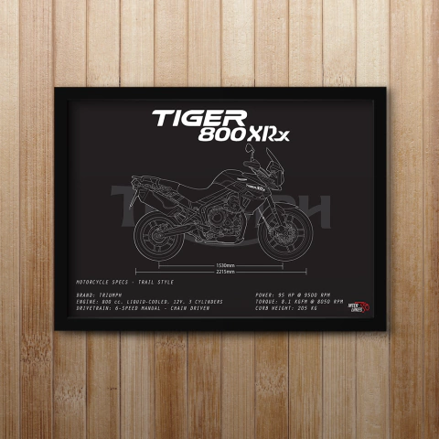 Quadro/Poster Triumph Tiger 800 Xrx 2019 | Preto & Branco