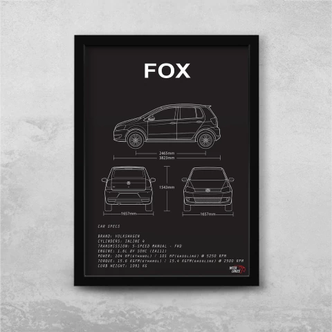Quadro/Poster Volkswagen Fox Highline 1.6 G2 2014 | Preto & Branco