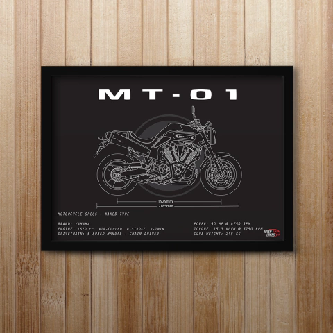 Quadro/Poster Yamaha Mt-01 2007 | Preto & Branco