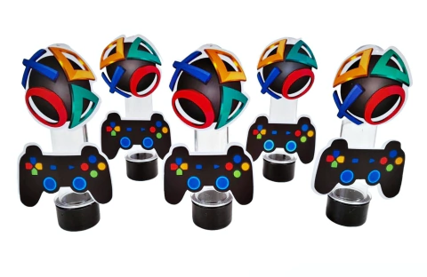 Lembrancinhas Game Tubete 13 cm Com Aplique - 5 Unidades