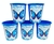 Lembrancinhas Borboleta Azul Balde De Pipoca - 5 Unidades