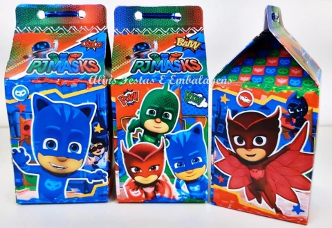 Lembrancinhas Pj Masks Caixa Milk - 10 Unidades
