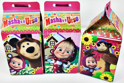 Lembrancinhas Masha e o Urso Caixa Milk - Pct com 10