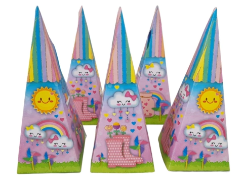 Lembrancinhas Chuva De Amor Caixa Cone - 10 Unidades.