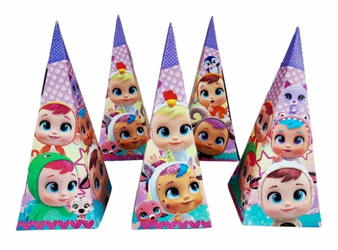 Lembrancinha Cry Babies Caixa Cone - Pct com 10