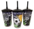 Lembrancinhas Futebol Copo twister Com Canudo - 5 Unidades