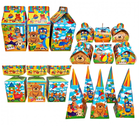Kit Lembrancinha Fabrica de Brinquedos Festa Fácil Papelaria 40 Caixinhas.