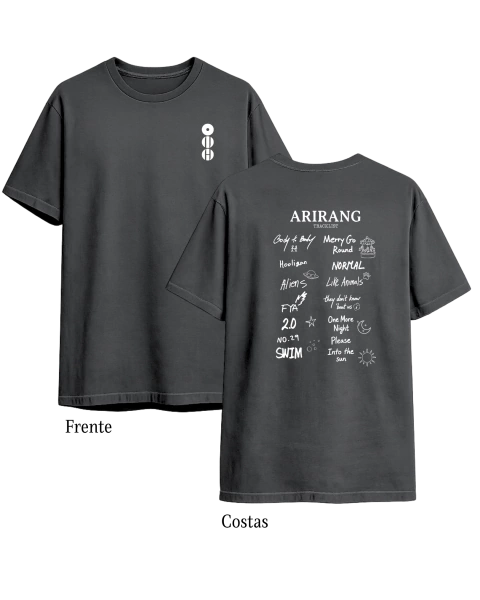 Imagem do Camisa BTS - Arirang Tracklist (Frente e Costas)