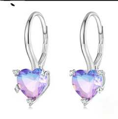 Aros corazón colgantes Tornasol