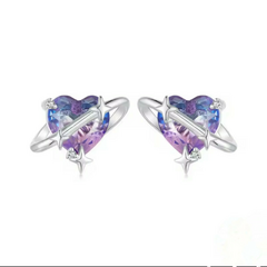 Aros corazón pasantes tourmaline