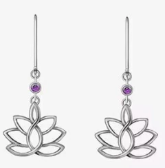 Aros colgantes Flor de Loto - Joyas Yan Cristales