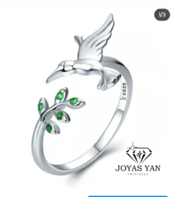 Anillo Colibri Verde Regulable