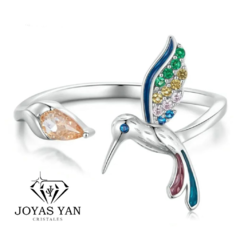 Anillo Colibri Azul Regulable