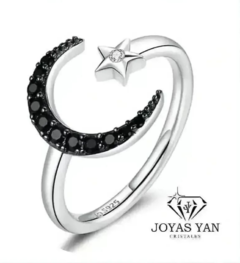 Anillo Moon Black Regulable