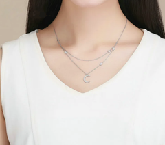 Collar doble luna y estrella - comprar online
