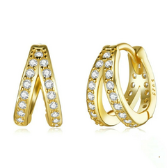 Aros Argolla Doble dorados 1,1cm