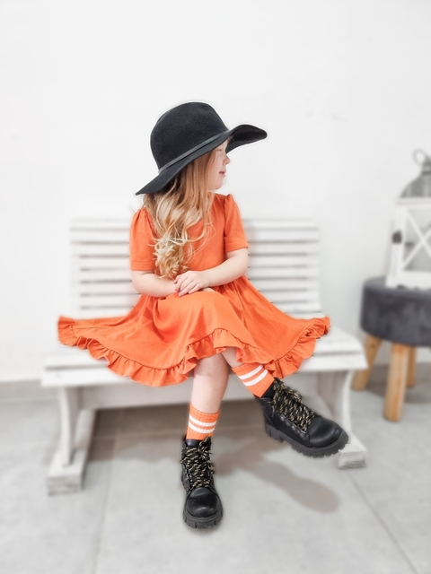 VESTIDO EMMA NARANJA - jersey - algodon 100%