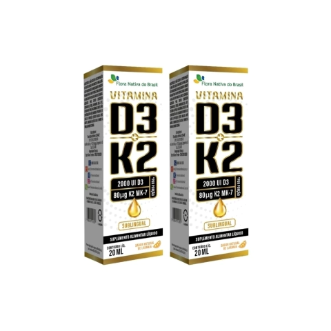 2 Vitamina D3 + K2 Sublingual 20ml Flora Nativa + BRINDE