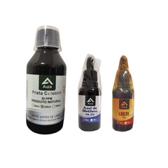 Prata Coloidal ( Nano Prata ) Pura 200ml + Azul de Metileno PA 5% 30ml + Lugol 5% 30ml - comprar online