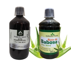 Prata Coloidal ( Nano Prata ) Pura 500ml + Suco de Babosa 500ml - comprar online