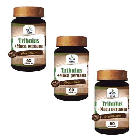 3 Tribulus Terrestris + Maca Peruana Premium 60 cápsulas Multi Vitta - comprar online