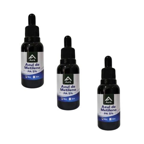 3 Azul de Metileno PA 5% 30ml Aura - comprar online
