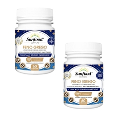 2 Feno Grego 1000mg 60 cápsulas Sunfood - Combo para 2 meses