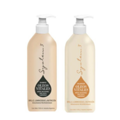 KIT OLEOS VITALES SHAMPOO 1100 ML Y ACONDICIONADOR 1070ML SYSTEM 3