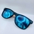 Óculos de Sol Sk8 Preto Azul Espelhado Wood Proteção UV400 Polarizado