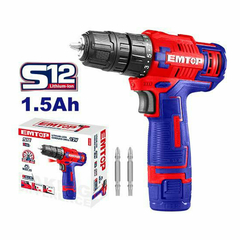 Taladro Atornillador Inalámbrico 12v Emtop Ecdl12511-4 - comprar online