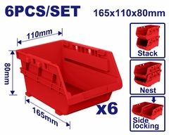 Set X 6 Mini Gaveta Storage Encastrable 165x110x80mm Emtop
