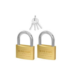 Set 2 Candado Bronce 20mm 4 Llaves Emtop Epdkb2202