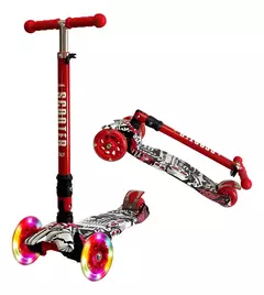 Scooter Italy Graffiti Red Plegable 3 Ruedas Led - comprar online