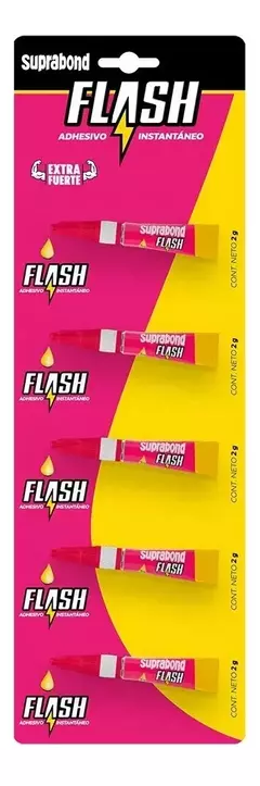 Adhesivo Instantáneo Suprabond Flash En Tira De 5 Unidades
